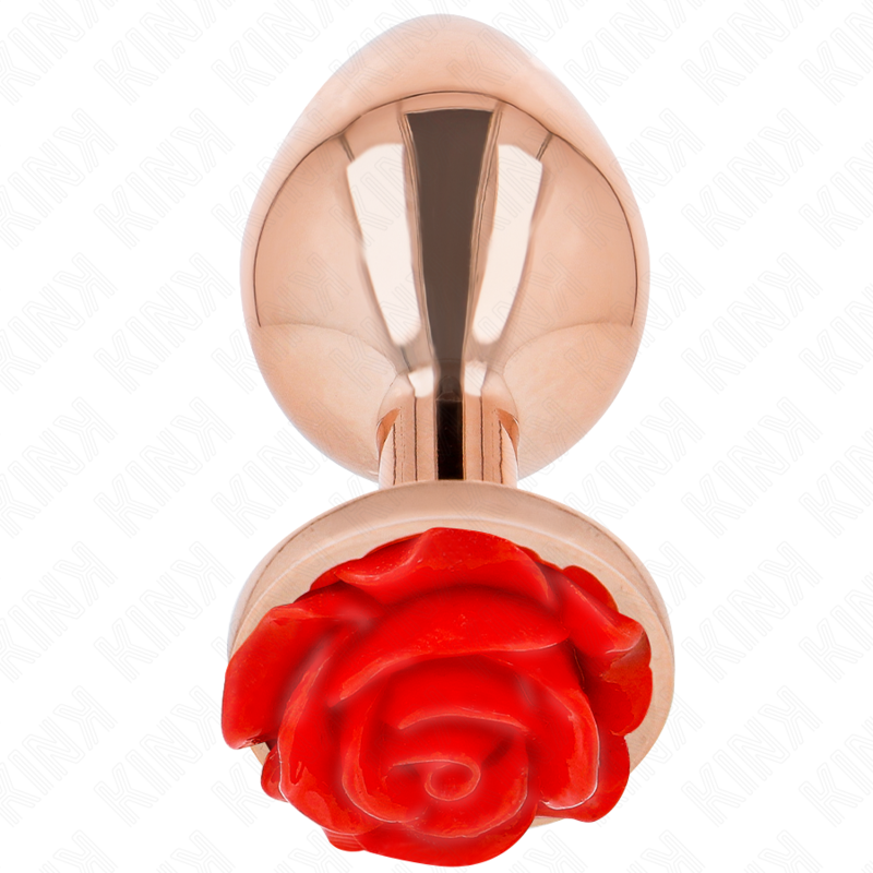 Plug Anale Metallico Kink Pleasure Plugs Rosa Rossa — Oro Rosa L