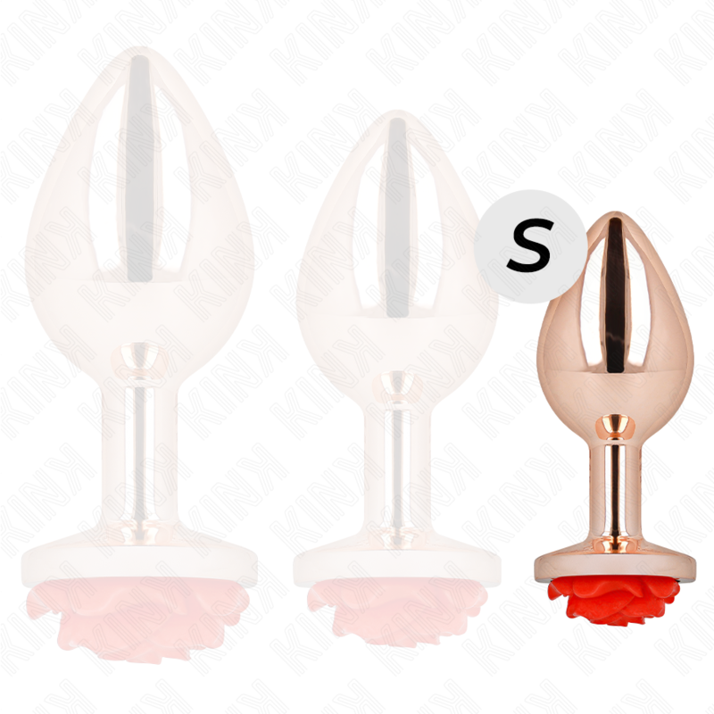 Plug Anale Metallico Kink Pleasure Plugs Rosa Rossa — Taglia S