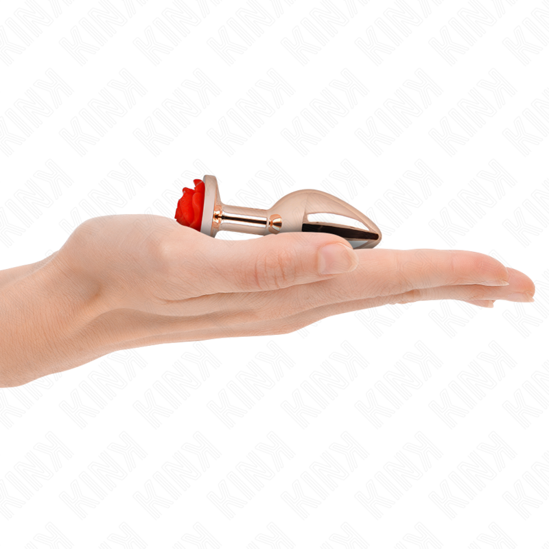 Plug Anale Metallico Kink Pleasure Plugs Rosa Rossa — Taglia S