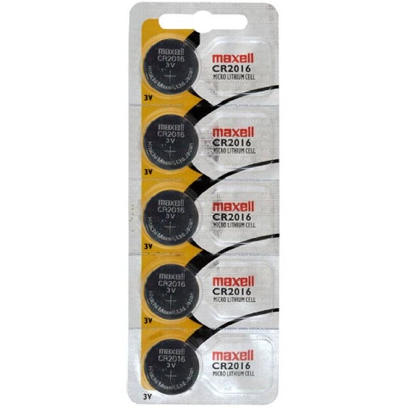 Batterie a Bottone Litio CR2016 Maxell — 3V, 5 Unità