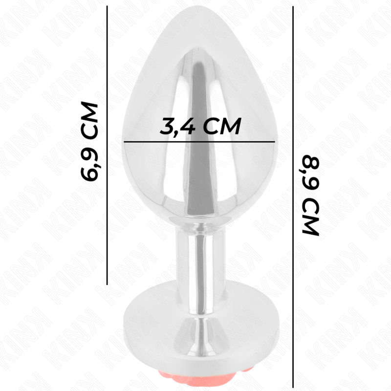 Plug Anale Metallico Kink Rosa Rossa — Taglia M
