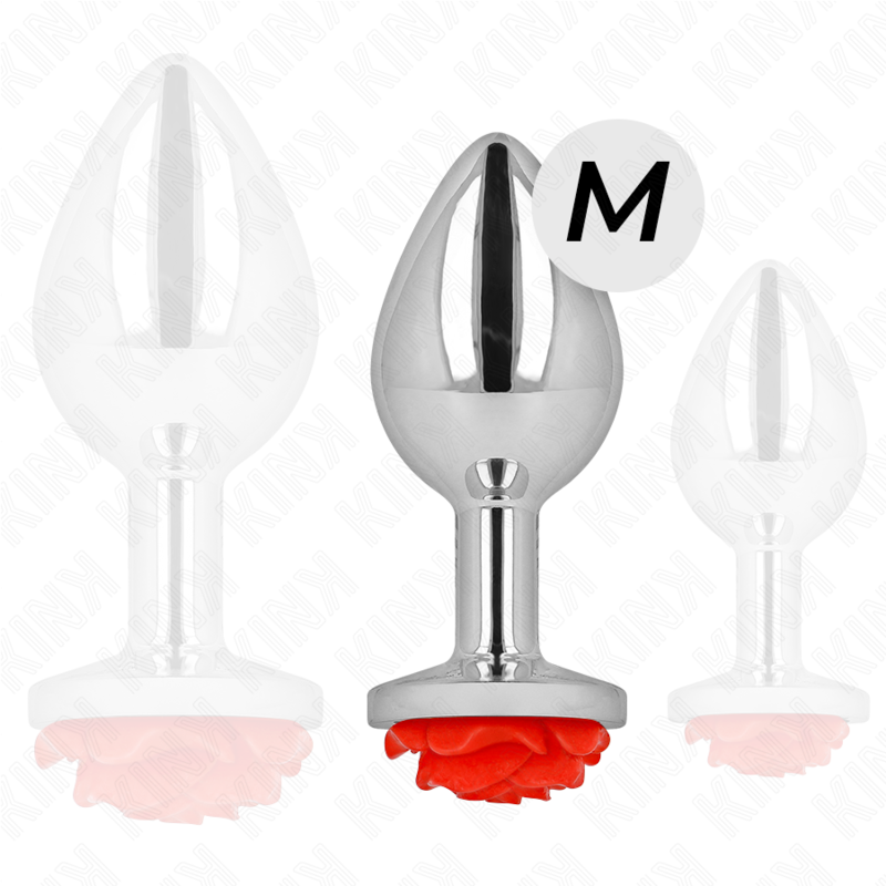 Plug Anale Metallico Kink Rosa Rossa — Taglia M