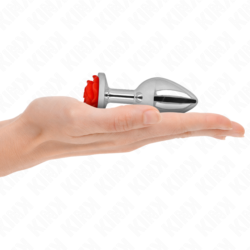 Plug Anale Metallico Kink Rosa Rossa — Taglia M