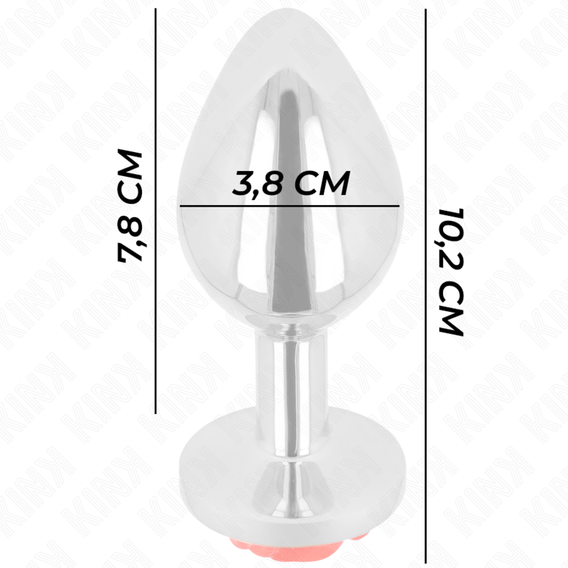 Plug Anale Metallico Kink Pleasure Plugs Rosa Rossa — Taglia L
