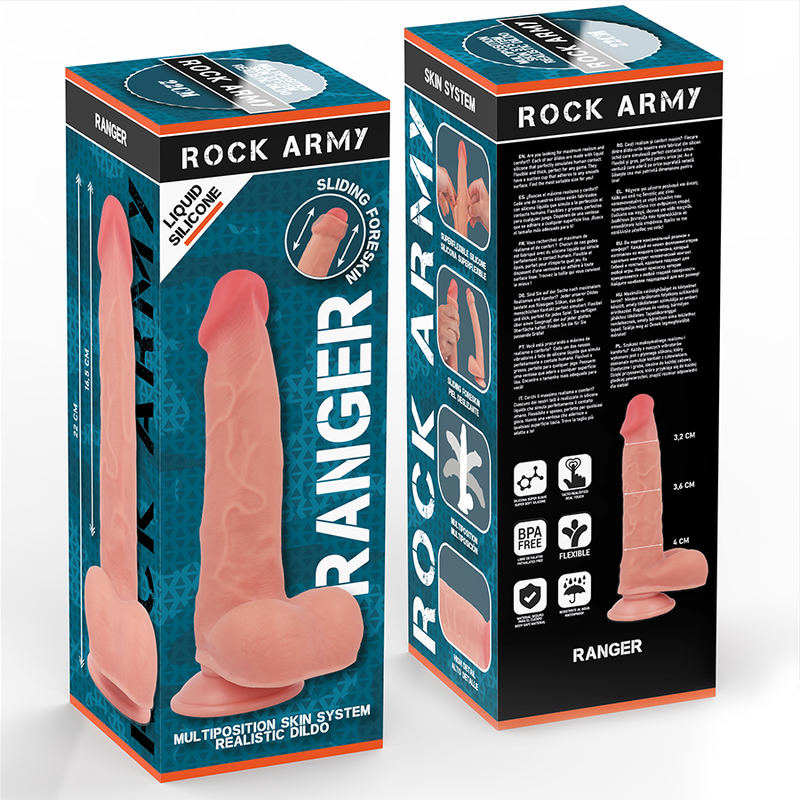 Dildo Realistico Rock Army Ranger — Silicone, 22 cm
