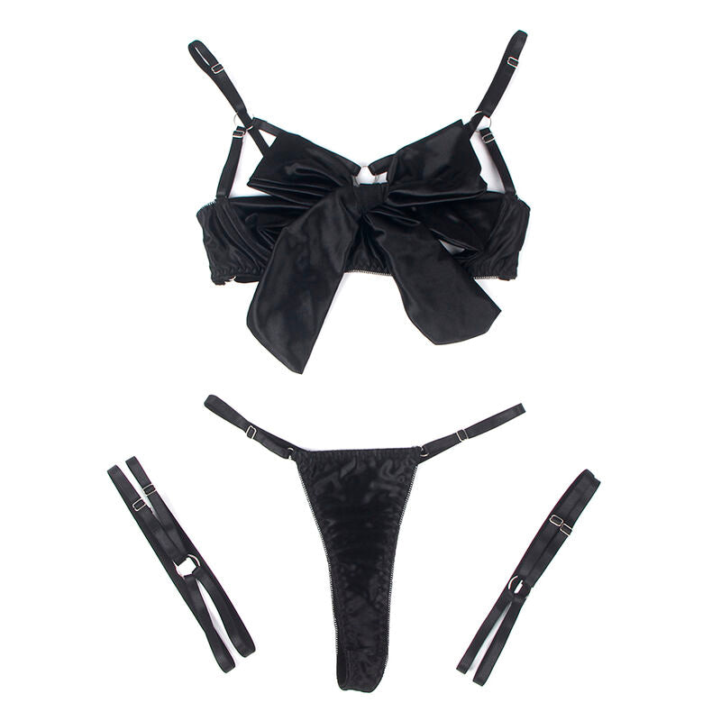 Lingerie Sexy Set Reggiseno Aperto Subblime 955199 — Nero S/M