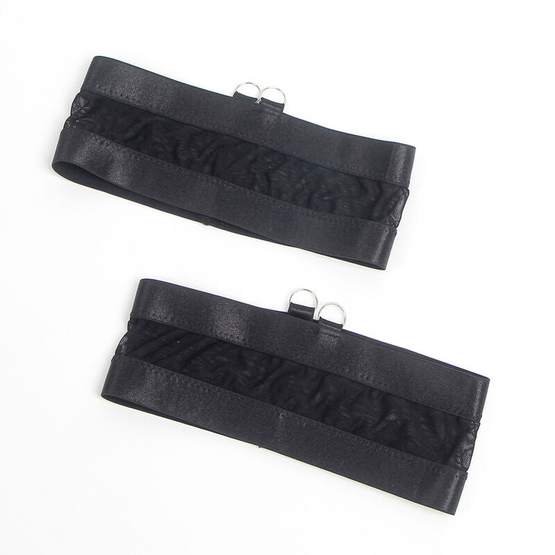 Set Lingerie Bondage con Reggicalze Subblime — Nero, S/M