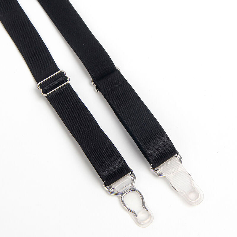 Reggiseno Bondage con Giarrettiera Subblime — Nero, L/XL