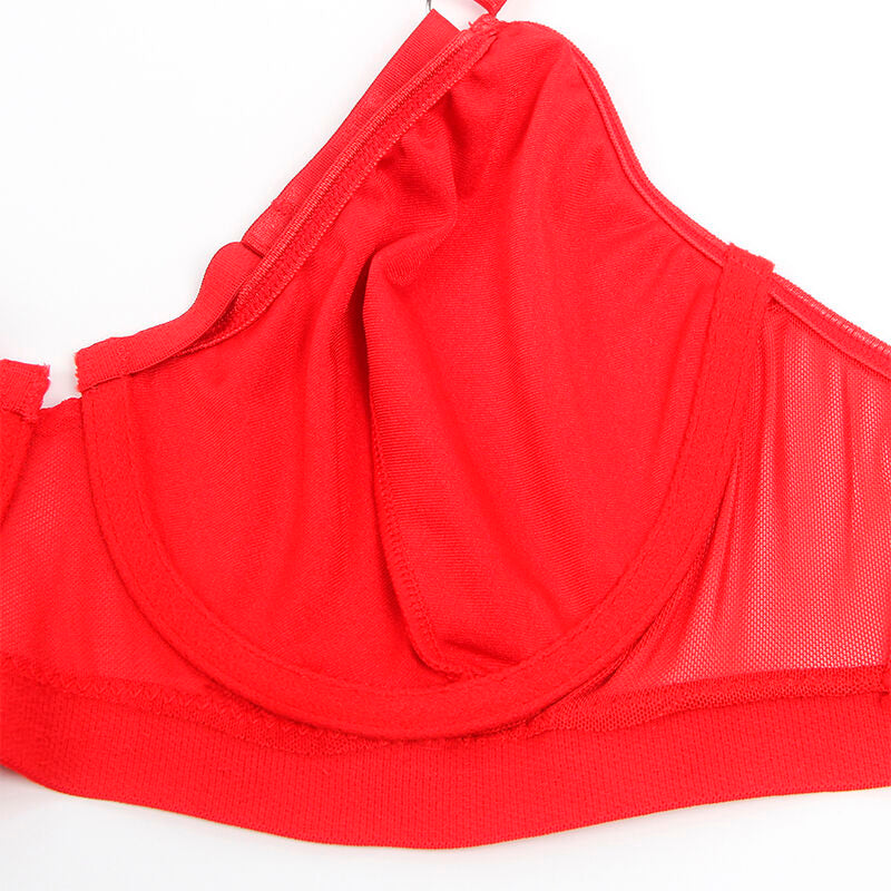 Reggiseno Bondage con Giarrettiera Subblime — Rosso, S/M