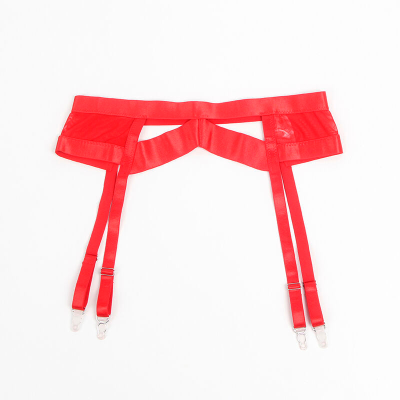 Reggiseno Bondage con Giarrettiera Subblime — Rosso, S/M