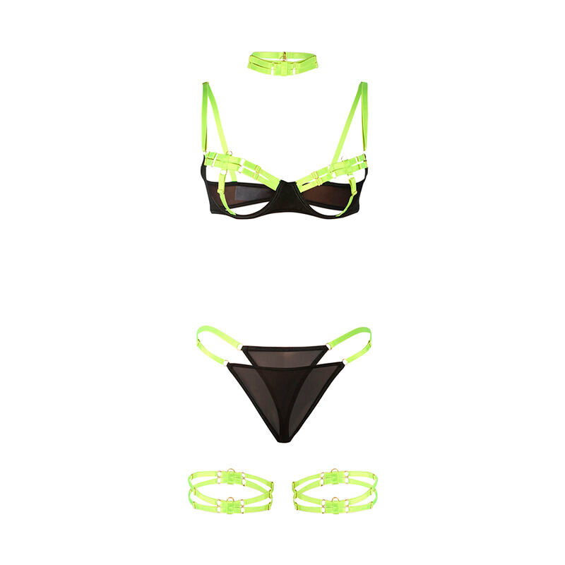Lingerie Sexy Set Subblime — Verde Fluorescente, Taglia S/M