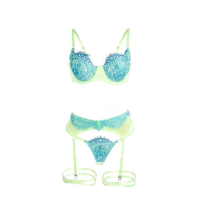 Lingerie Sexy con Pizzo Subblime 955311 — Verde e Blu S/M