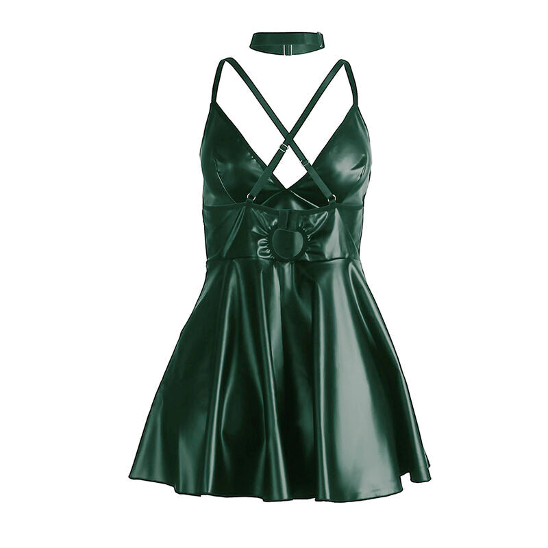 Lingerie Sexy con Spalline Subblime — Ecopelle Verde, S/M