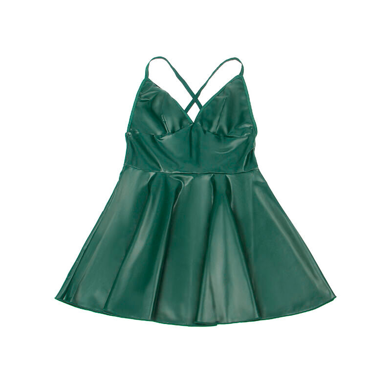 Lingerie Sexy con Spalline Subblime — Ecopelle Verde, S/M