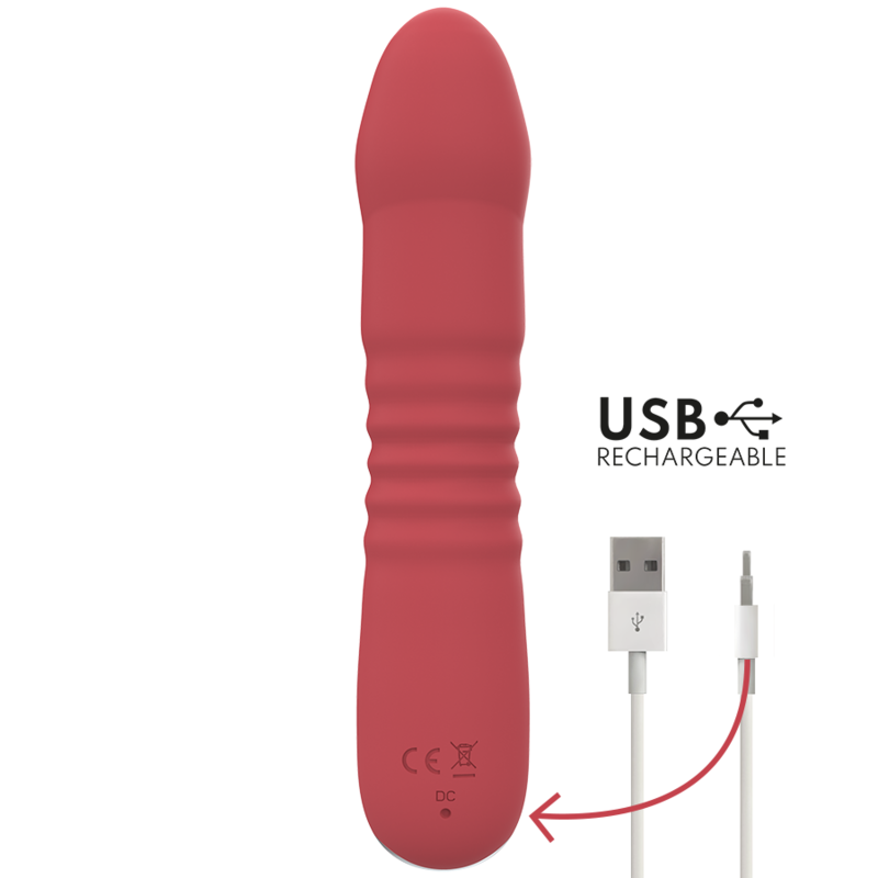 Vibratore Thrusting Intense Juni Up & Down — 10 Vibrazioni, Rosso