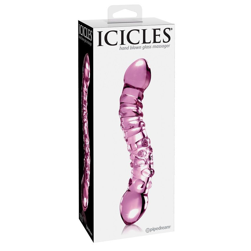 Dildo in Vetro Doppio Icicles N.55 — Doppia Estremità