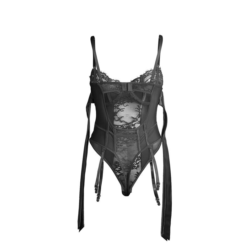 Body Erotico in Pizzo Subblime 955496 — Giarrettiere, Nero S/M