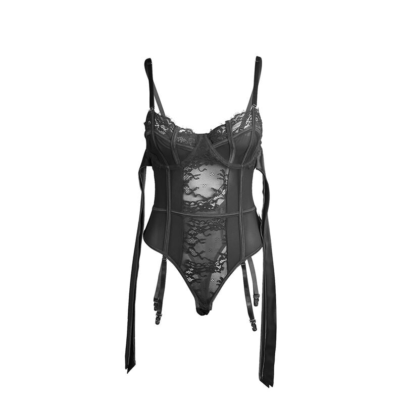 Body Erotico in Pizzo Subblime 955496 — Giarrettiere, Nero S/M