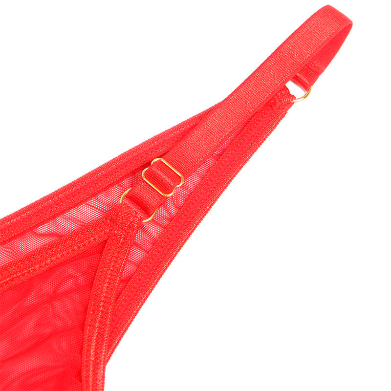 Lingerie Sexy con Catene Cuore Subblime — Rete, Rosso S/M