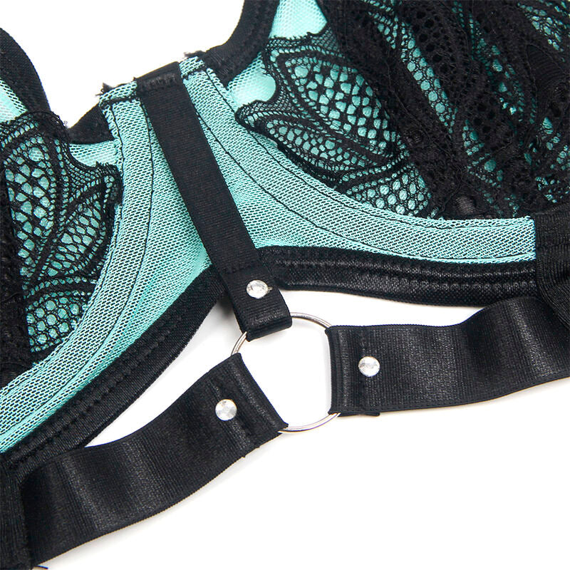 Lingerie Sexy in Pizzo Verde Subblime — Set Reggiseno S/M