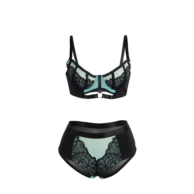 Reggiseno Push-Up in Vernice Subblime — Verde con Rete, L/XL