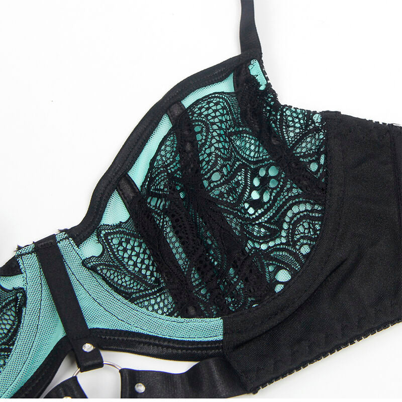 Reggiseno Push-Up in Vernice Subblime — Verde con Rete, L/XL