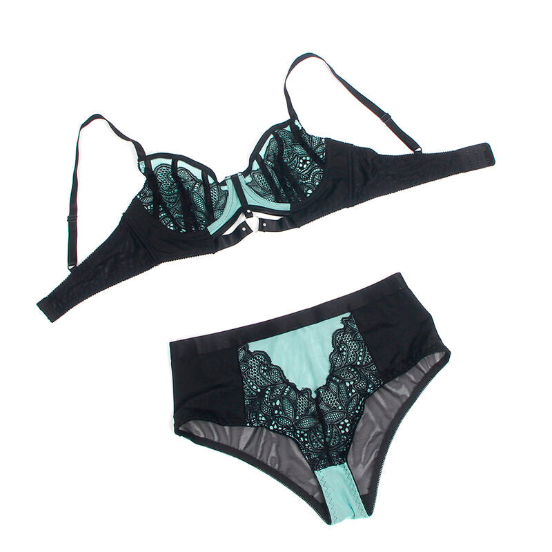 Reggiseno Push-Up in Vernice Subblime — Verde con Rete, L/XL