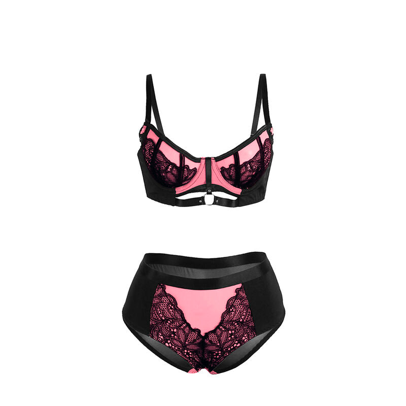 Lingerie Sexy in Pizzo Rosa Subblime — Reggiseno Push-Up, L/XL