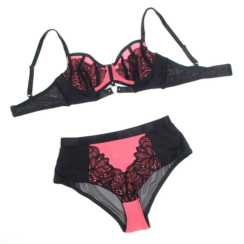 Lingerie Sexy in Pizzo Rosa Subblime — Reggiseno Push-Up, L/XL