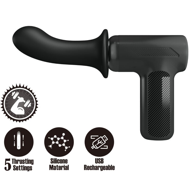 Vibratore Wand Pretty Love DJ Doctor — 5 Modalità, Nero