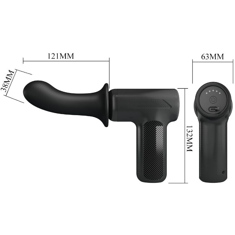 Vibratore Wand Pretty Love DJ Doctor — 5 Modalità, Nero