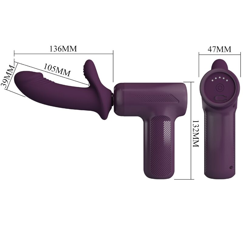 Vibratore Wand Pretty Love DJ Scholar — 5 Modalità, Viola