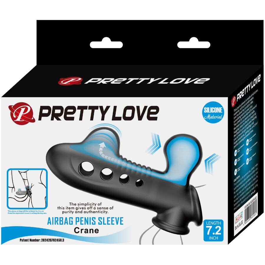 Guaina Fallica con Airbag Pretty Love Crane — Nera
