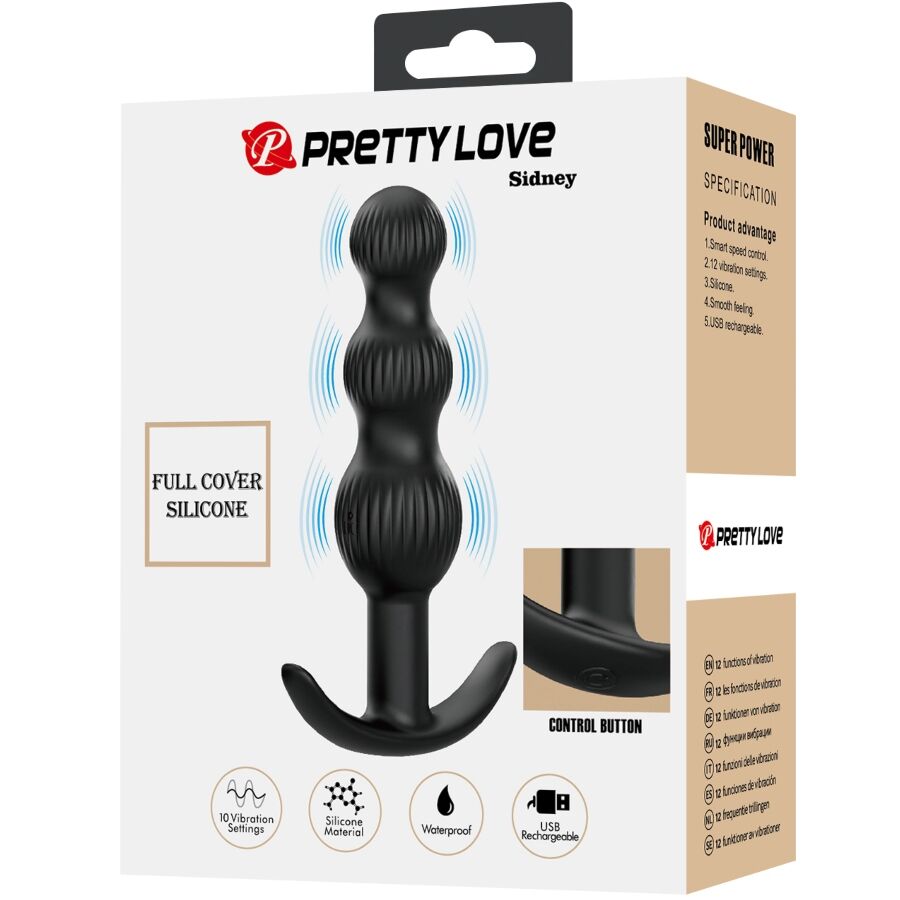 Plug Anale Vibrante Pretty Love Sidney — 10 Vibrazioni, Nero