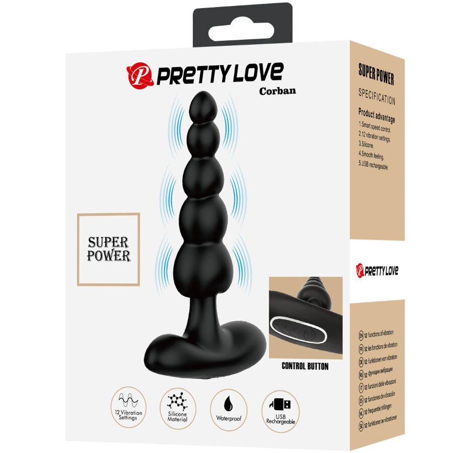 Plug Anale Vibrante Pretty Love Corban — 10 Modalità, Nero