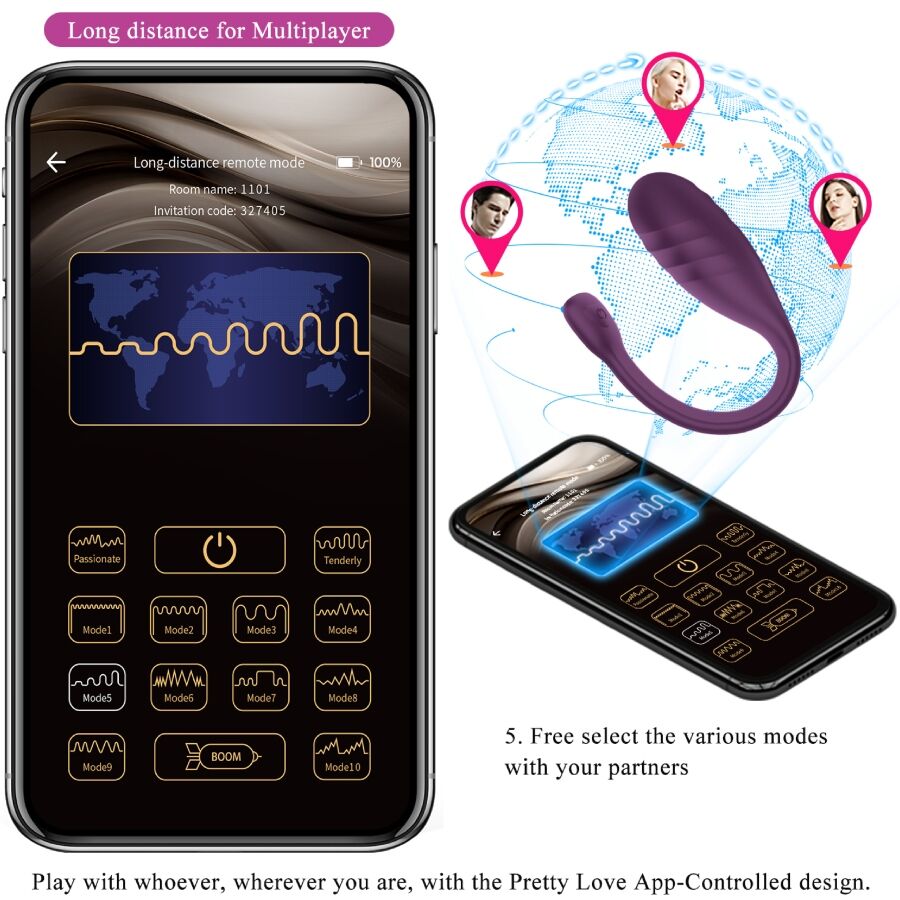 Vibratore Indossabile App Pretty Love Leviathan — 12 Modalità