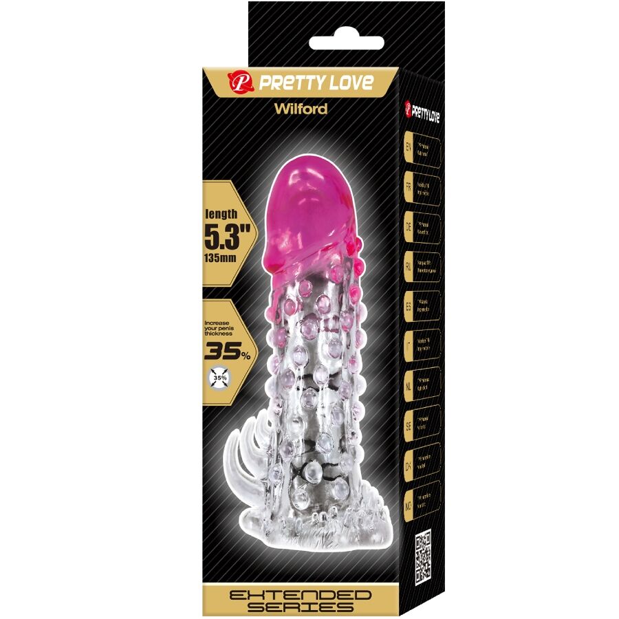 Guaina Fallica con Stimolatore Anale Pretty Love Wilford — Rosa