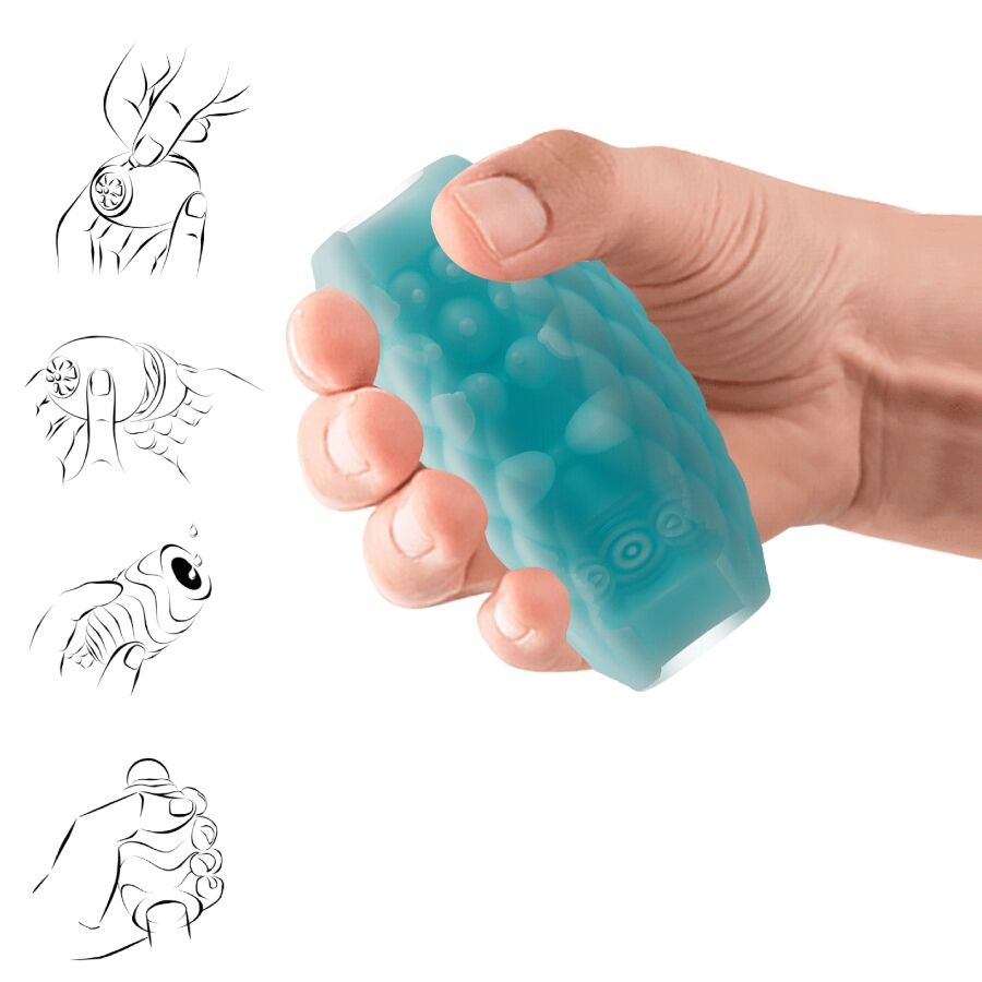 Masturbatore Maschile Pretty Love Athena Eros — Silicone, Azzurro
