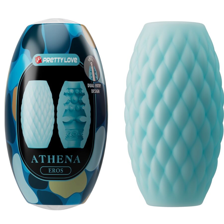 Masturbatore Maschile Pretty Love Athena Eros — Silicone, Azzurro
