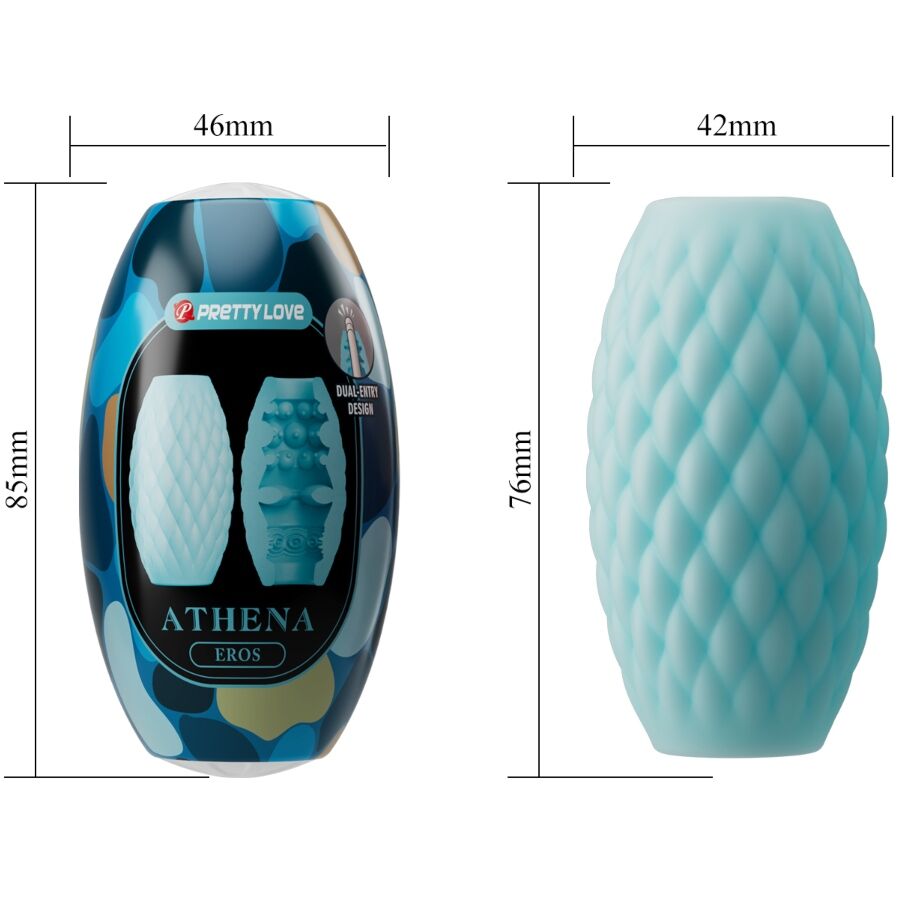 Masturbatore Maschile Pretty Love Athena Eros — Silicone, Azzurro