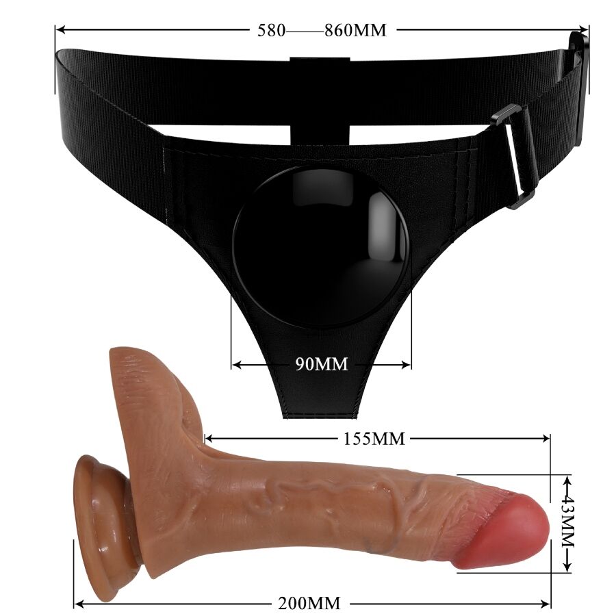 Imbracatura Strapless con Dildo Vibrante Pretty Love — 15,5 cm