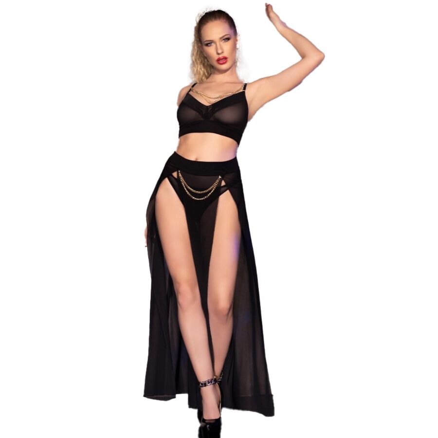 Lingerie Sexy 3 Pezzi Chilirose CR-4672 — Top, Gonna, Perizoma