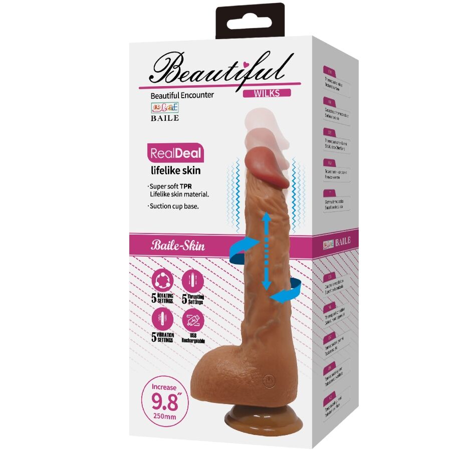 Dildo Realistico Vibrante Baile Beautiful Wilks — 25 cm