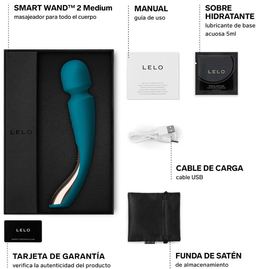 Vibratore Wand LELO Smart Wand 2 — 10 Modalità, Aqua