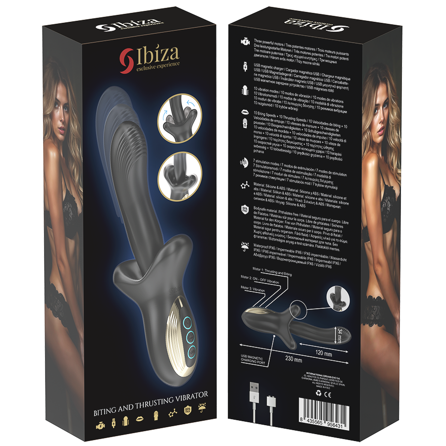 Vibratore Rabbit Rotante con Morso Ibiza Technology — 3 Motori