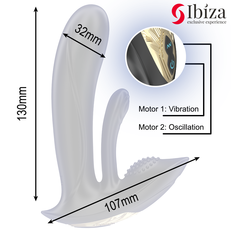 Vibratore Rabbit Indossabile Ibiza — Punto G e Clitoride, Telecomando