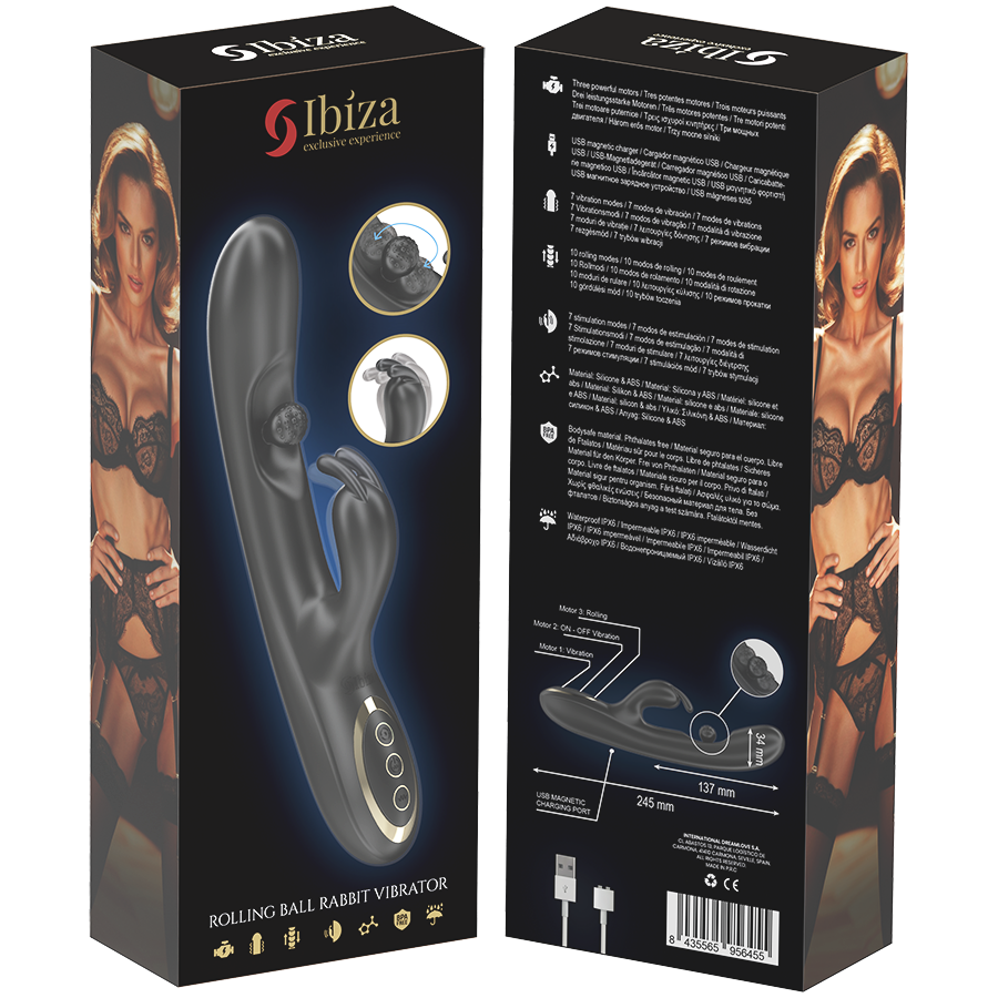 Vibratore Rabbit con Perla Rotante Ibiza — 3 Motori