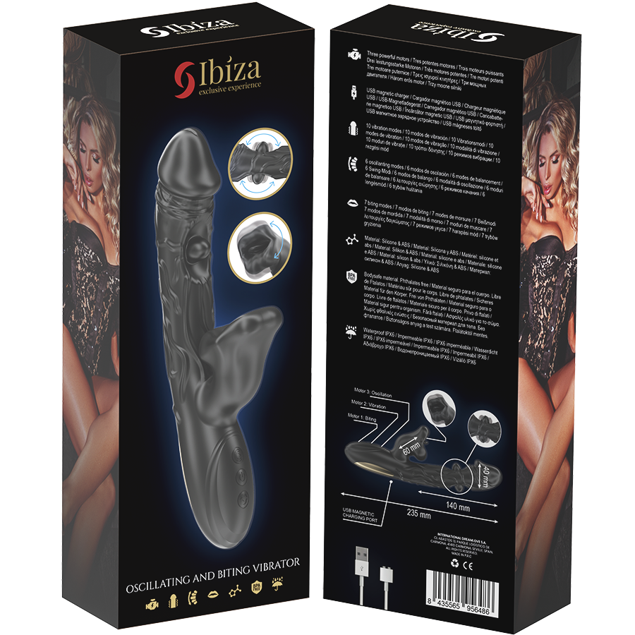Vibratore Rabbit con Rotazione Ibiza — 3 Motori, Effetto Morso