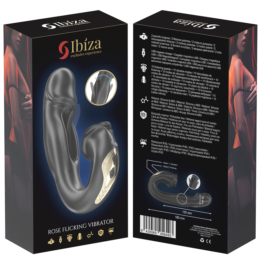 Vibratore Succhia Clitoride Ibiza Rose — Effetto Flicking