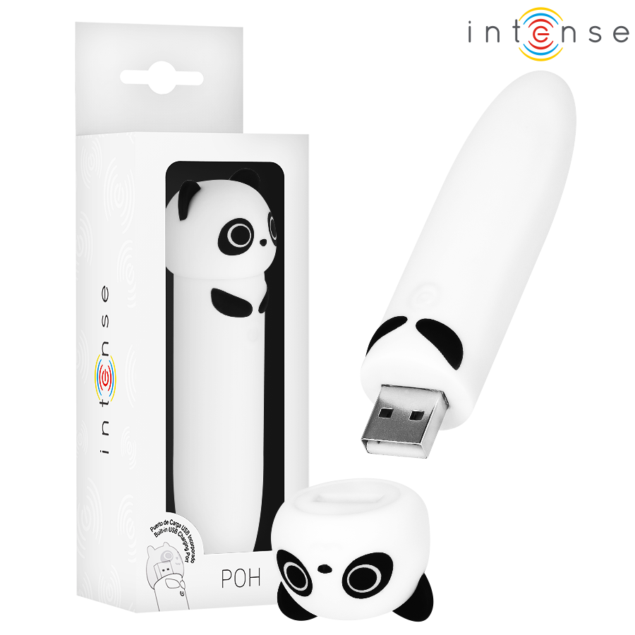 Uovo Vibrante Ricaricabile USB Intense Poh Panda — 10 x 2,2 cm